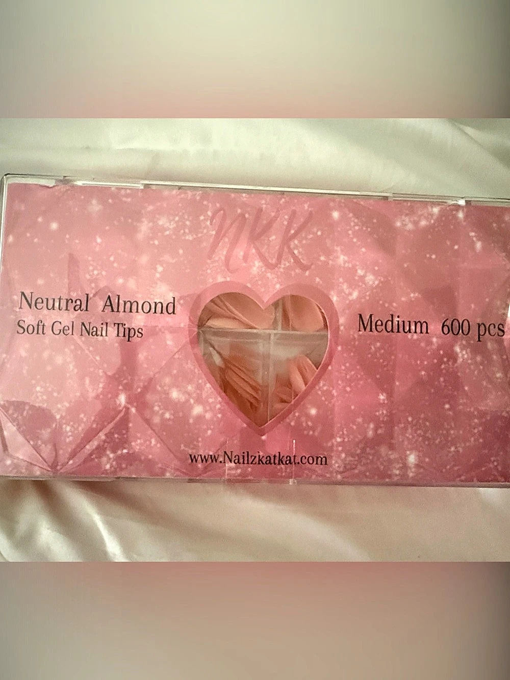 NailzKatKat Neutral Almond Soft Gel Nail Tips Medium Pink